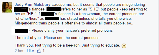 Using correct pronouns